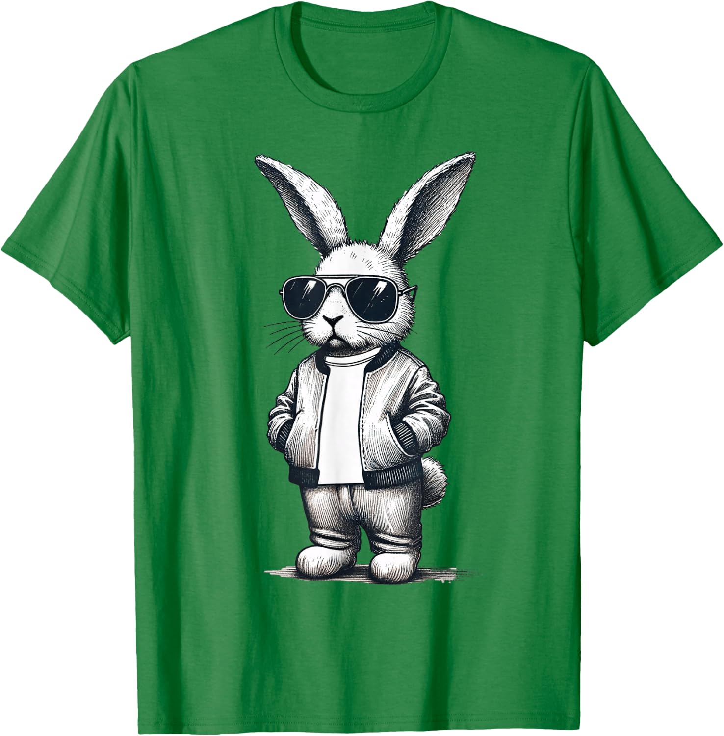 Bunny Rabbit With Sunglasses Easter Day for Boys Men Kids T-Shirt - T-Shirt | Irish Green