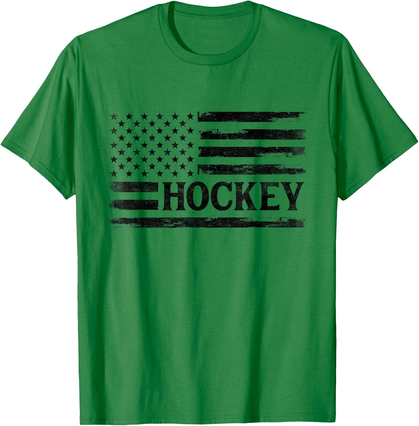 Hockey Black Vintage USA Flag Player Coach Boy T-Shirt - T-Shirt | Irish Green
