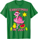 Christmas in July Flamingo Beach Summer Christmas in July T-Shirt - T-Shirt | Irish Green
