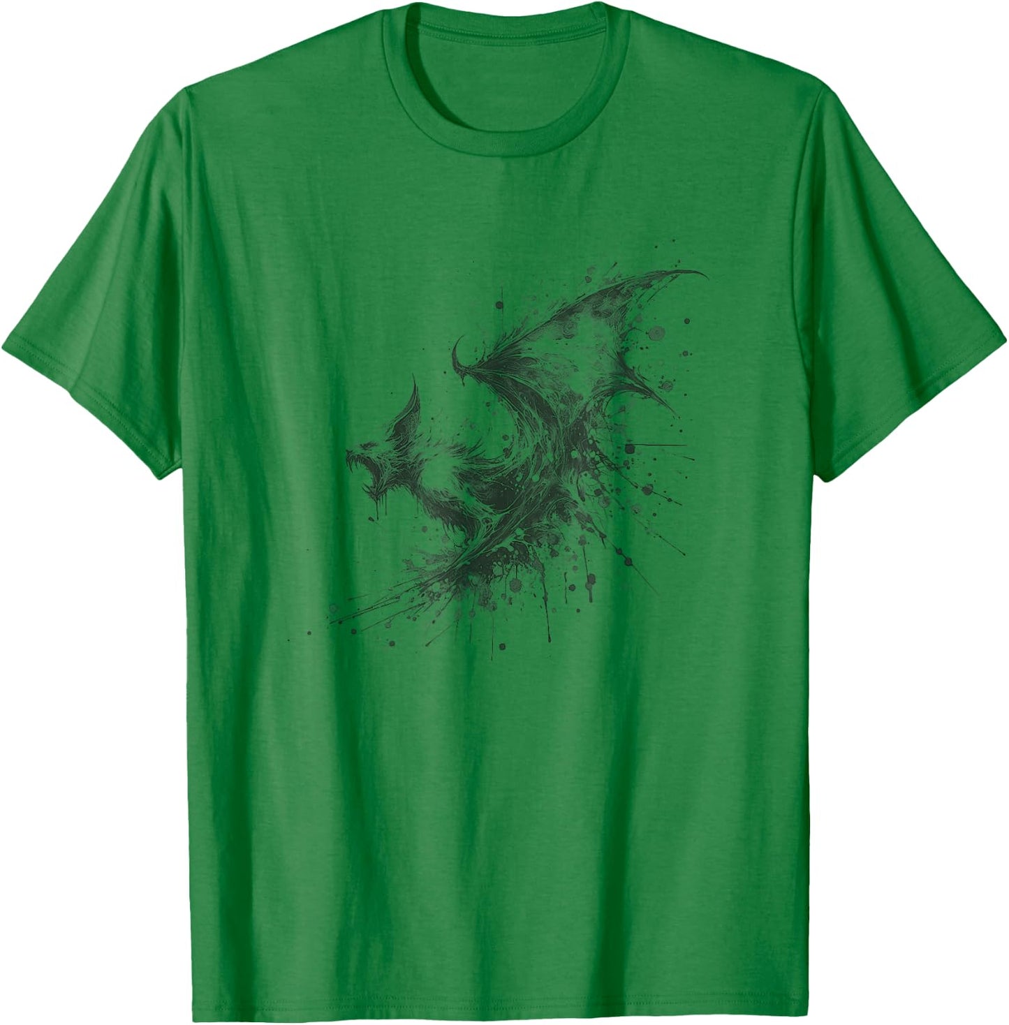 Scary Halloween Vampire Bat Drawing Art Design T-Shirt - T-Shirt | Irish Green