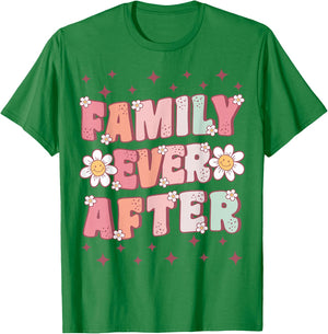Family Ever After Cute Groovy Adoption Day for Adopted Kids T-Shirt - T-Shirt | Irish Green