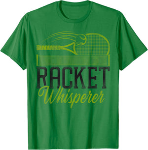 Funny Tennis Player Racket Pun Racket Whisperer T-Shirt - T-Shirt | Irish Green