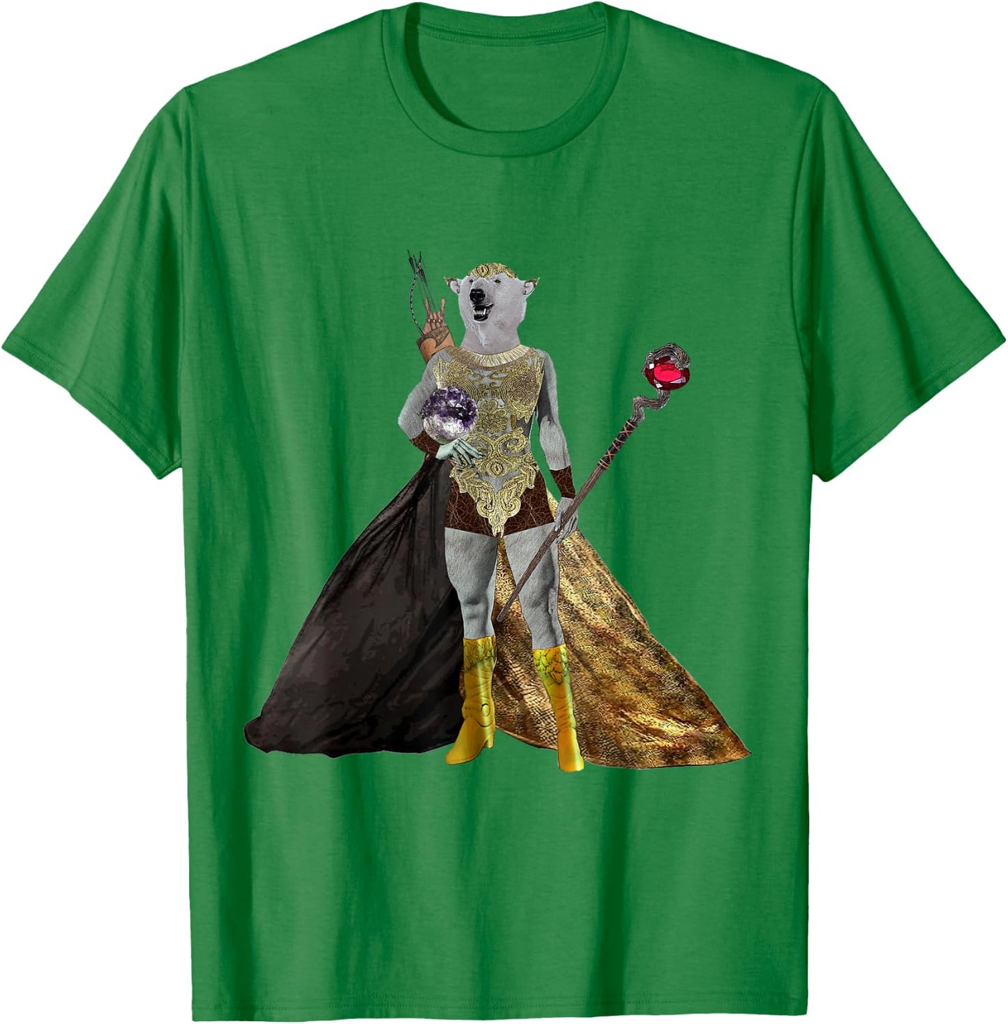 Alyse The Gold Elf Polar Bear Sorceress T-Shirt - T-Shirt | Irish Green