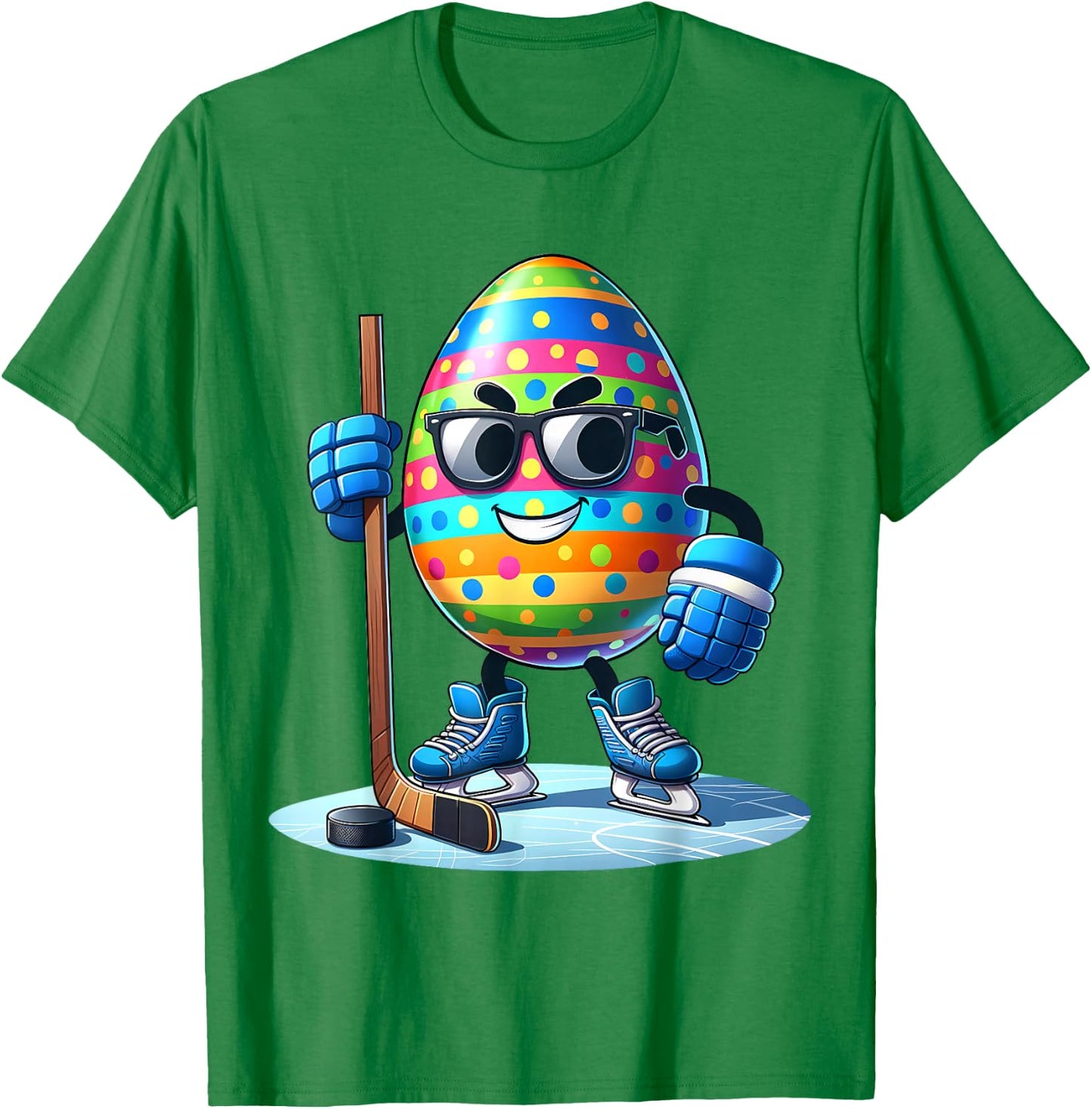 Easter Hockey Lovers Eggs Egg Bunny Rabbits Men Women Boys T-Shirt - T-Shirt | Irish Green