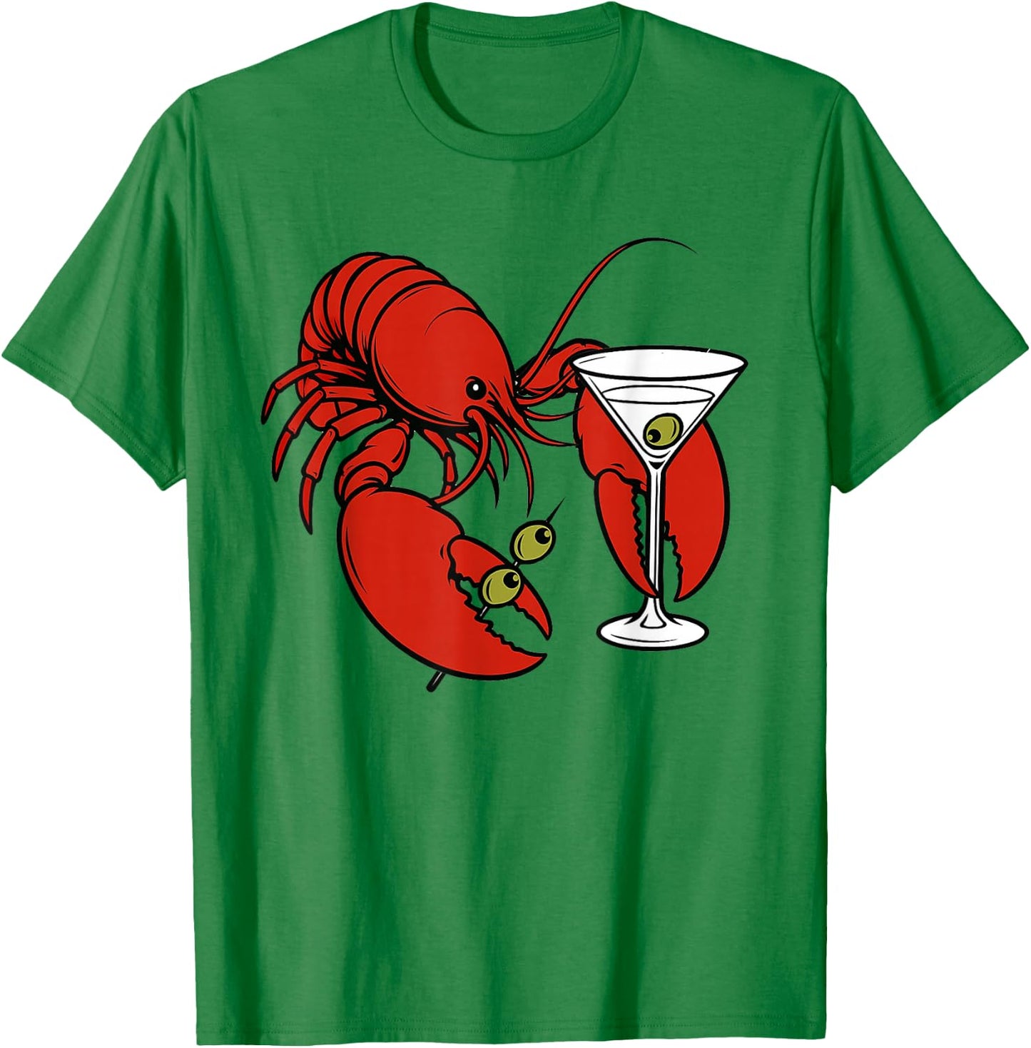 Martini Cocktail Lover Seafood Lobster Drinking Martini T-Shirt - T-Shirt | Irish Green