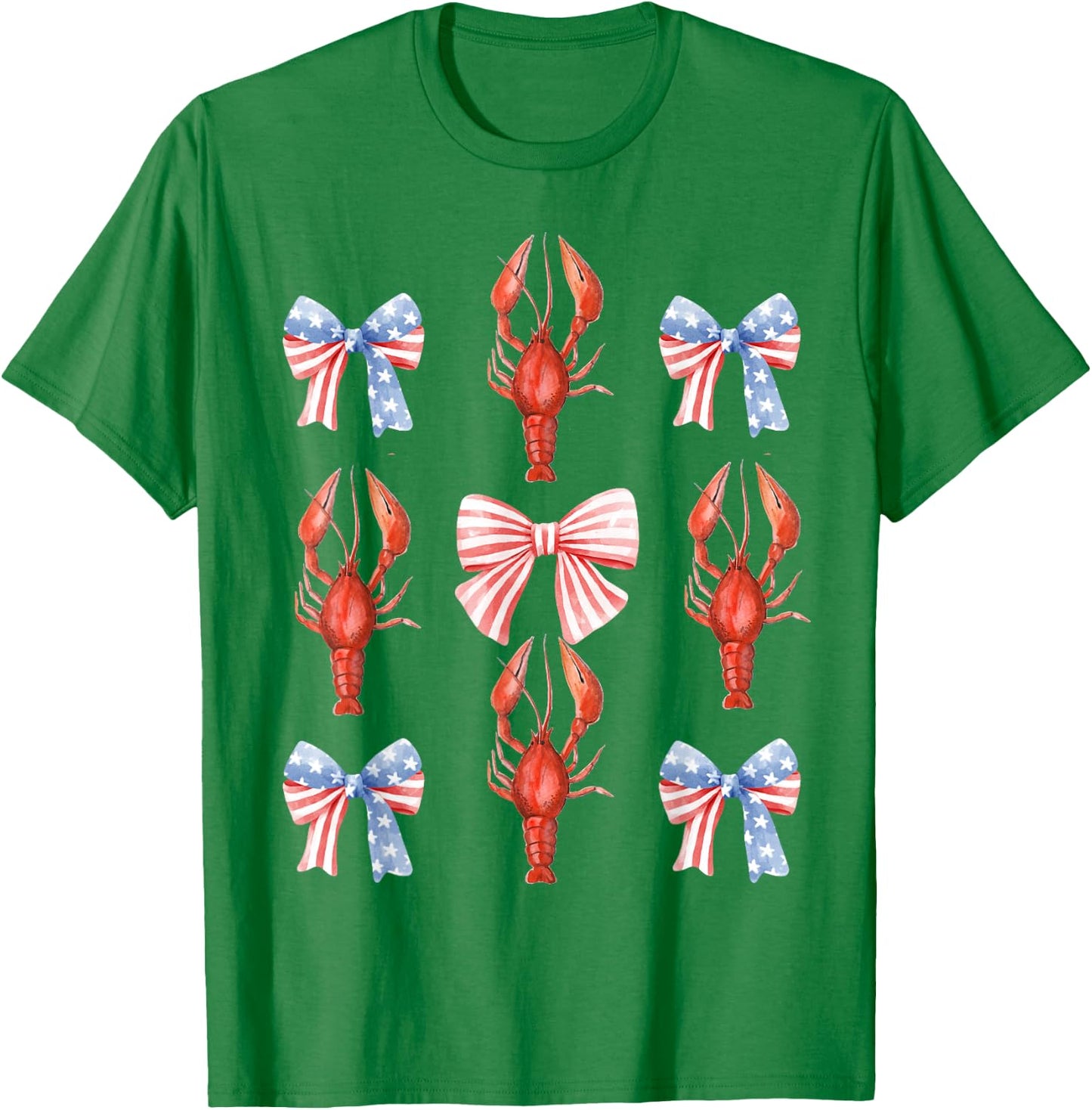 Lobster Red White Blue 4th Of July Party Sea Ocean Nautical T-Shirt - T-Shirt | Irish Green