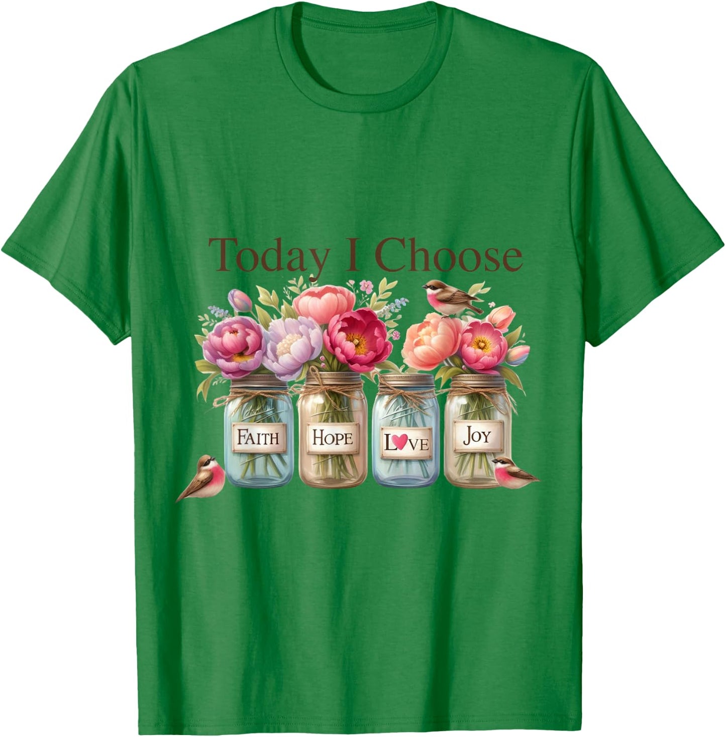 Christian Faith Hope Love Wildflowers Glasses , White T-Shirt - T-Shirt | Irish Green