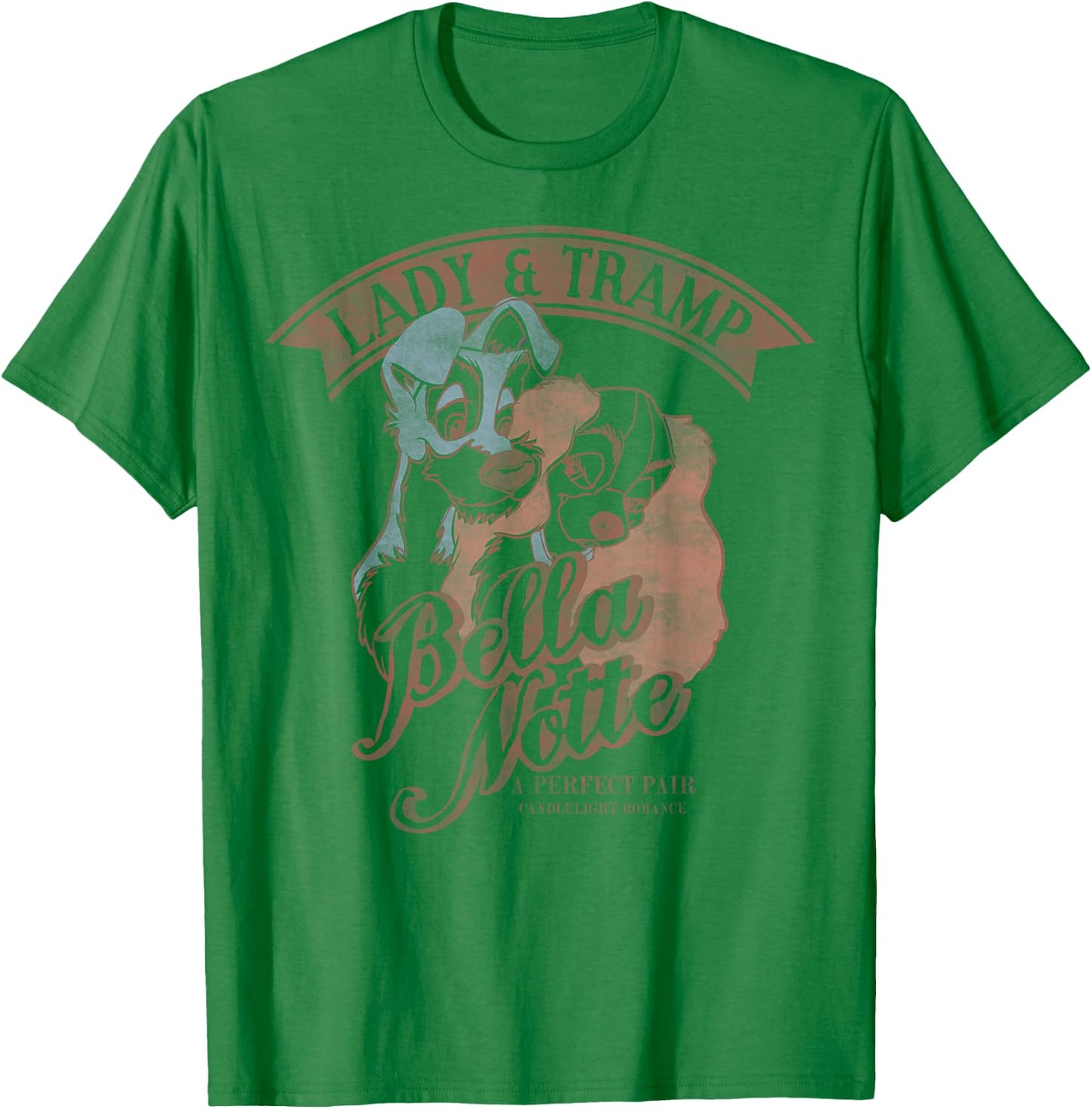 Disney Lady & The Tramp Bella Notte Portrait T-Shirt - T-Shirt | Irish Green