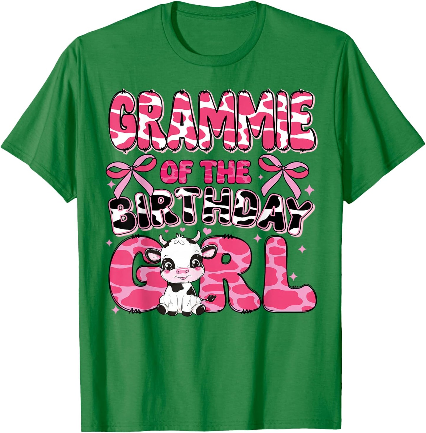 Grammie of the Birthday Girl Cow Farm 1st Birthday Family T-Shirt - T-Shirt | Irish Green