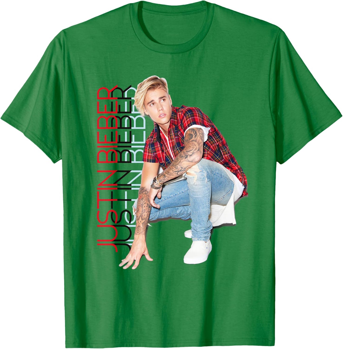 Justin Bieber Official Standing , white, S T-Shirt - T-Shirt | Irish Green