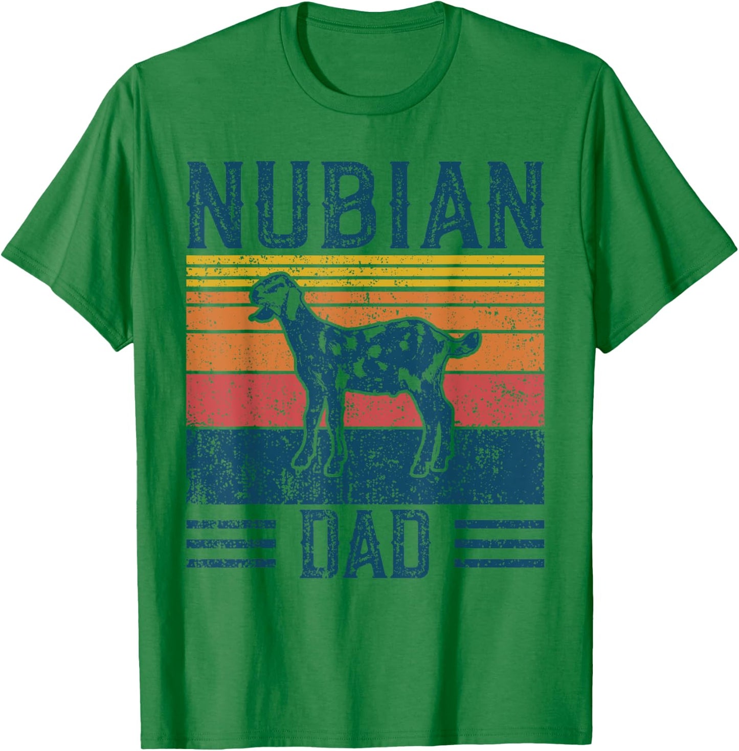 Best Goat Dad Men - Vintage Nubian Goat T-Shirt - T-Shirt | Irish Green