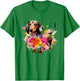 Dachshund Watercolour Art Dog Breed Woman Children Flowers , White T-Shirt - T-Shirt | Irish Green