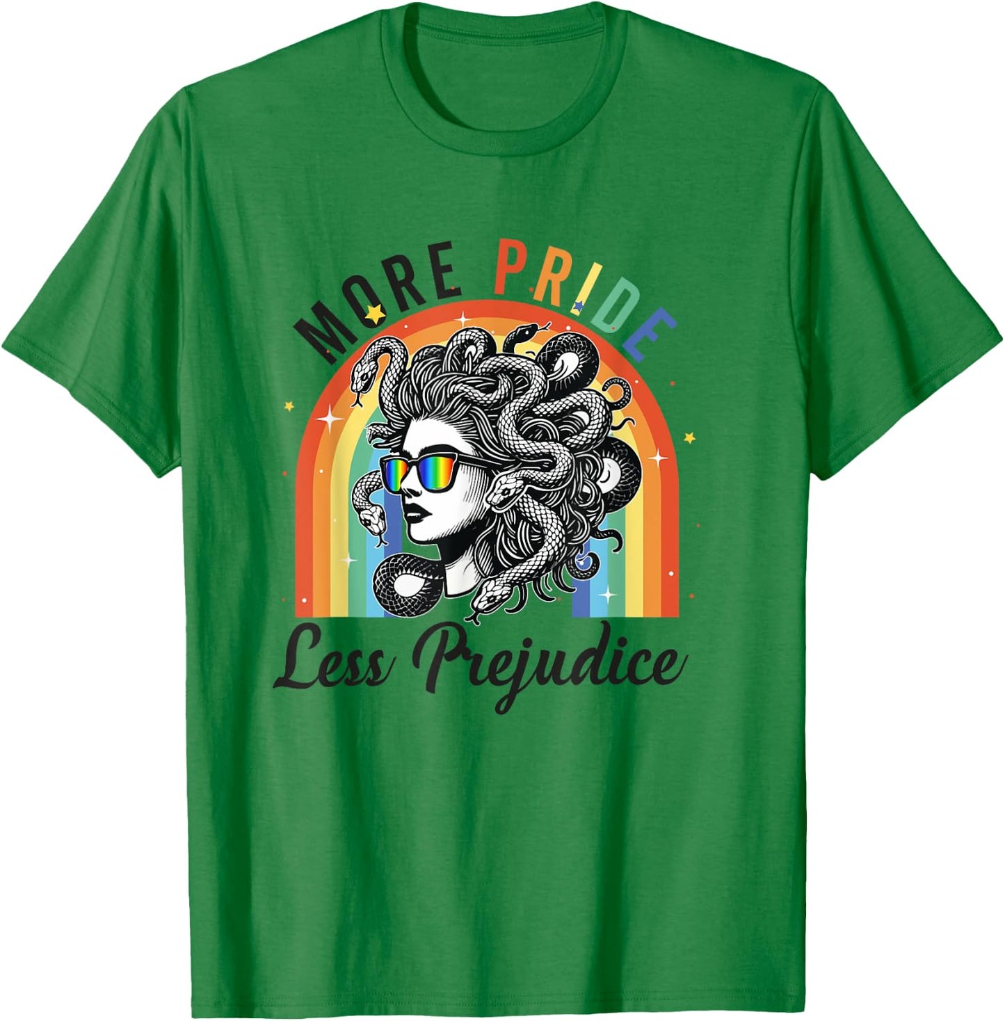 More Pride Less Prejudice LGBT Pride Month T-Shirt - T-Shirt | Irish Green