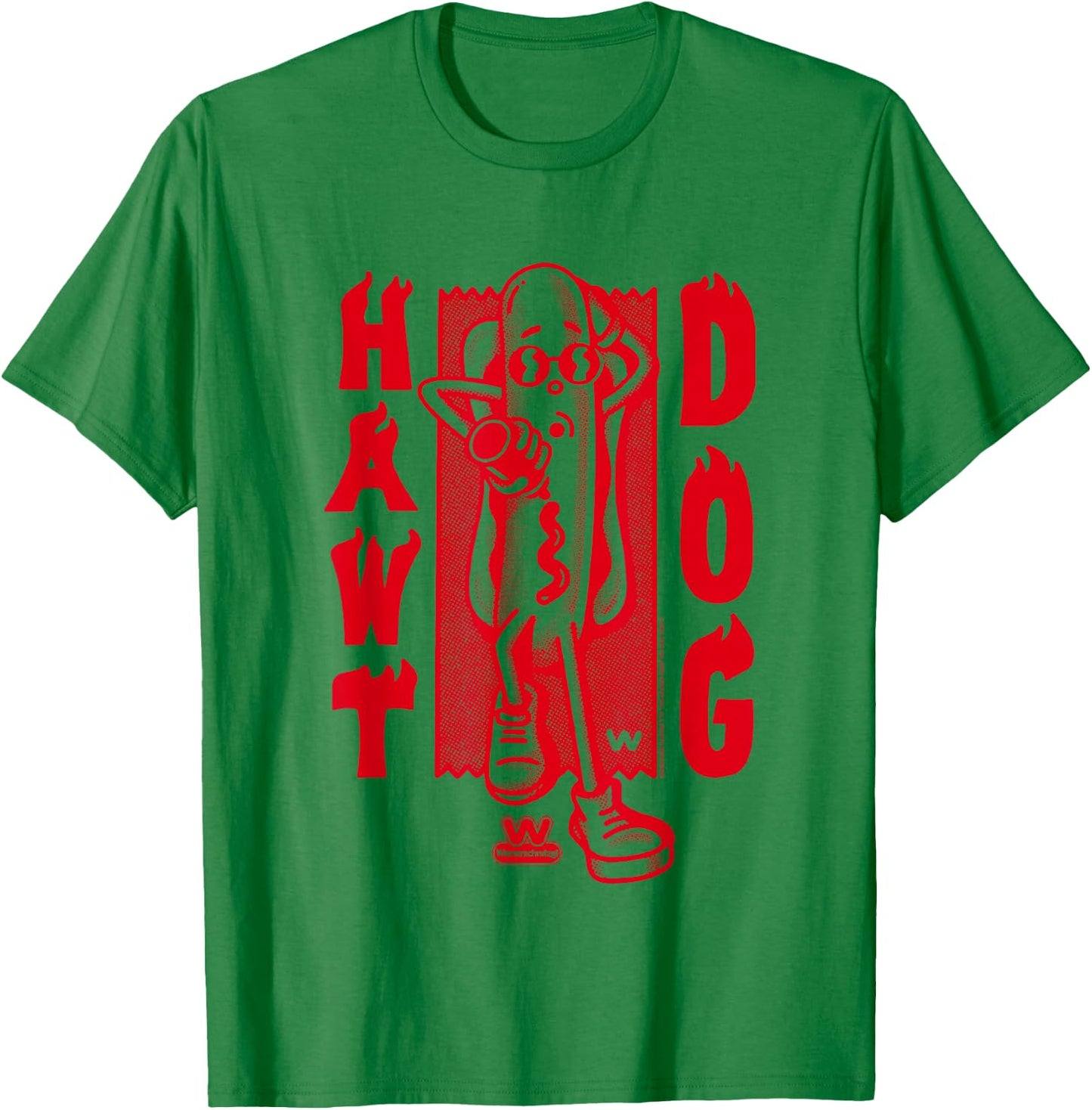 Wienerschnitzel Hawt Dog TDO Sunbathing With Ketchup Vintage T-Shirt - T-Shirt | Irish Green