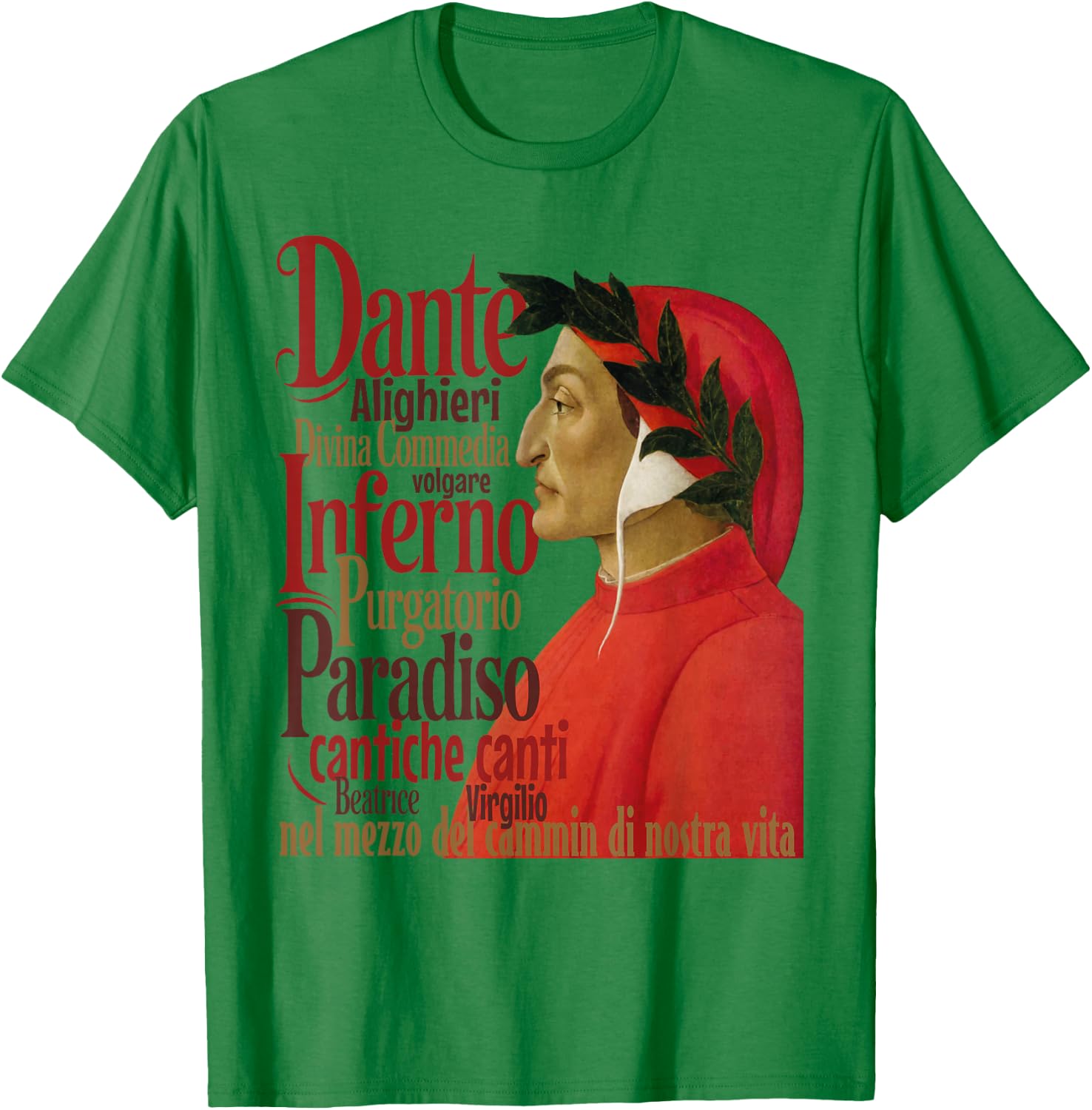 Dante Alighieri de Sandro Botticelli la Divine Comédie T-Shirt - T-Shirt | Irish Green