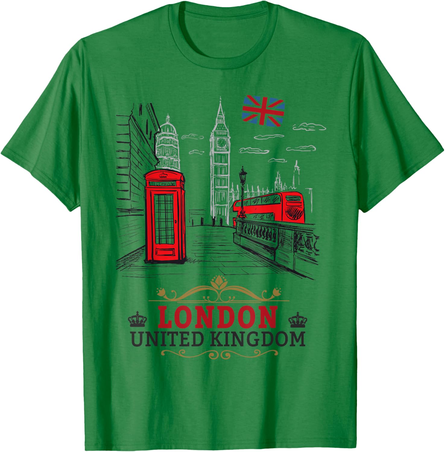 London Souvenir Idea for Children and English British Memorabilia , White T-Shirt - T-Shirt | Irish Green