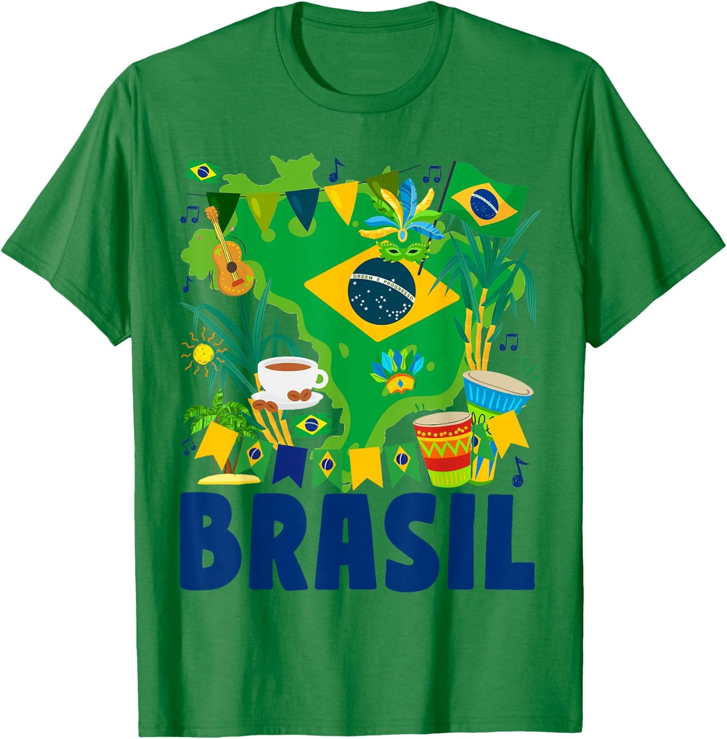 Brazil Flag - Outfit Idea - Brazilian Flag T-Shirt - T-Shirt | Irish Green