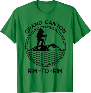 South Rim to North Rim Grand Canyon Hike in Arizona Souvenir T-Shirt - T-Shirt | Irish Green