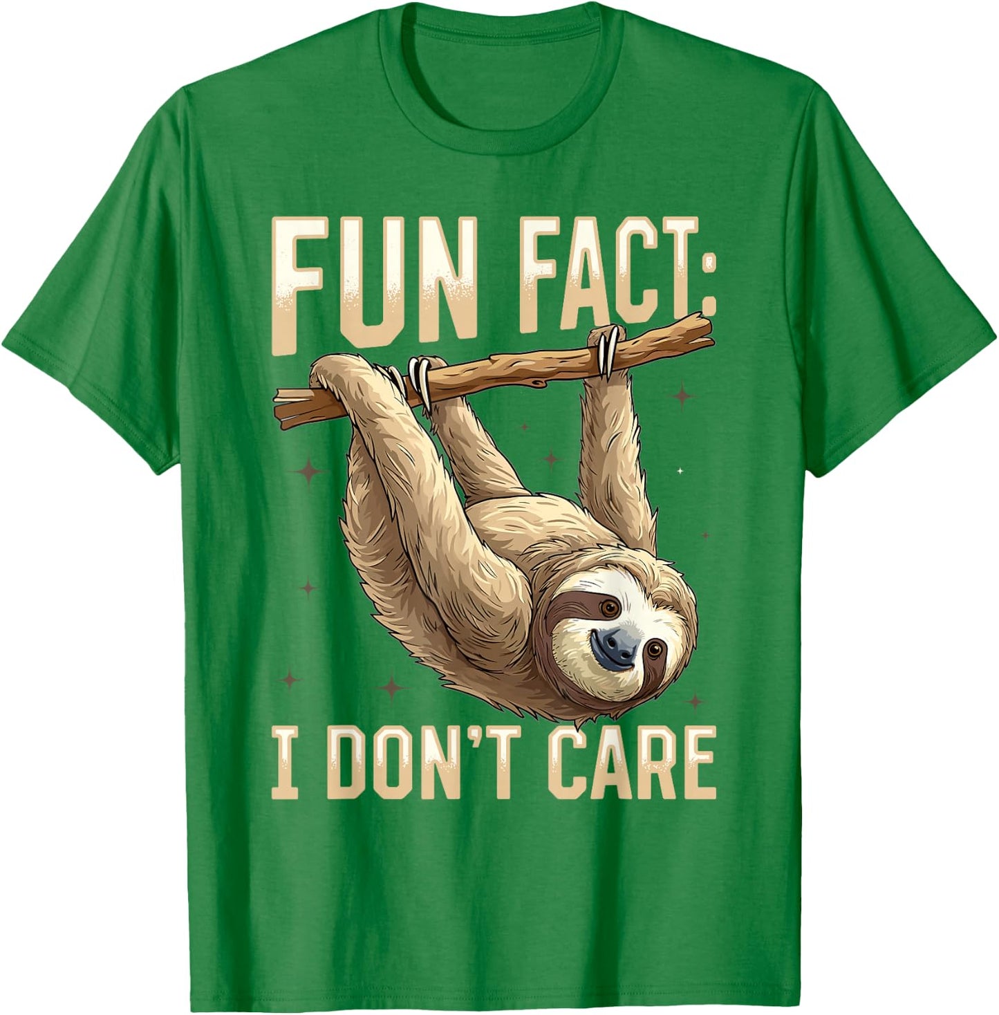 Funny Lazy Sloth Fun fact i don't care T-Shirt - T-Shirt | Irish Green