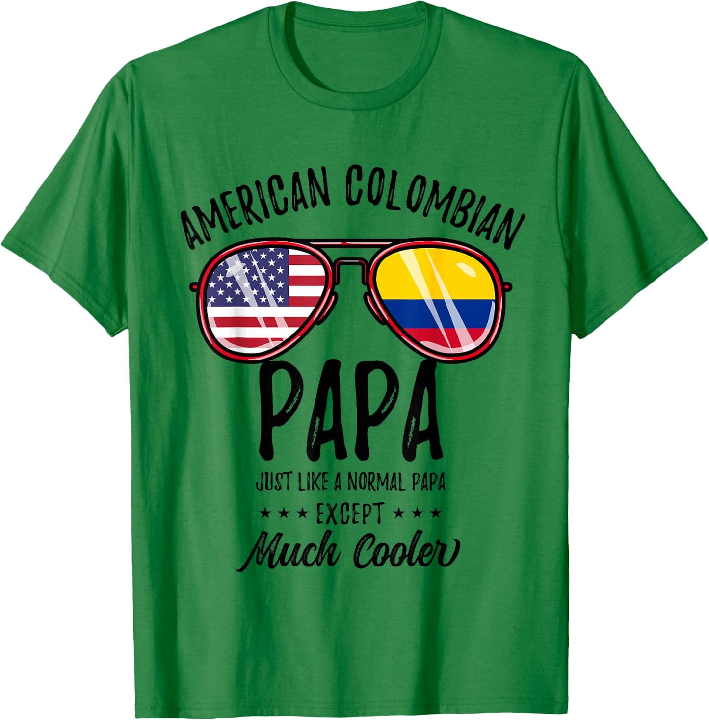 American Colombian Papa Colombian Fathers Day T-Shirt - T-Shirt | Irish Green