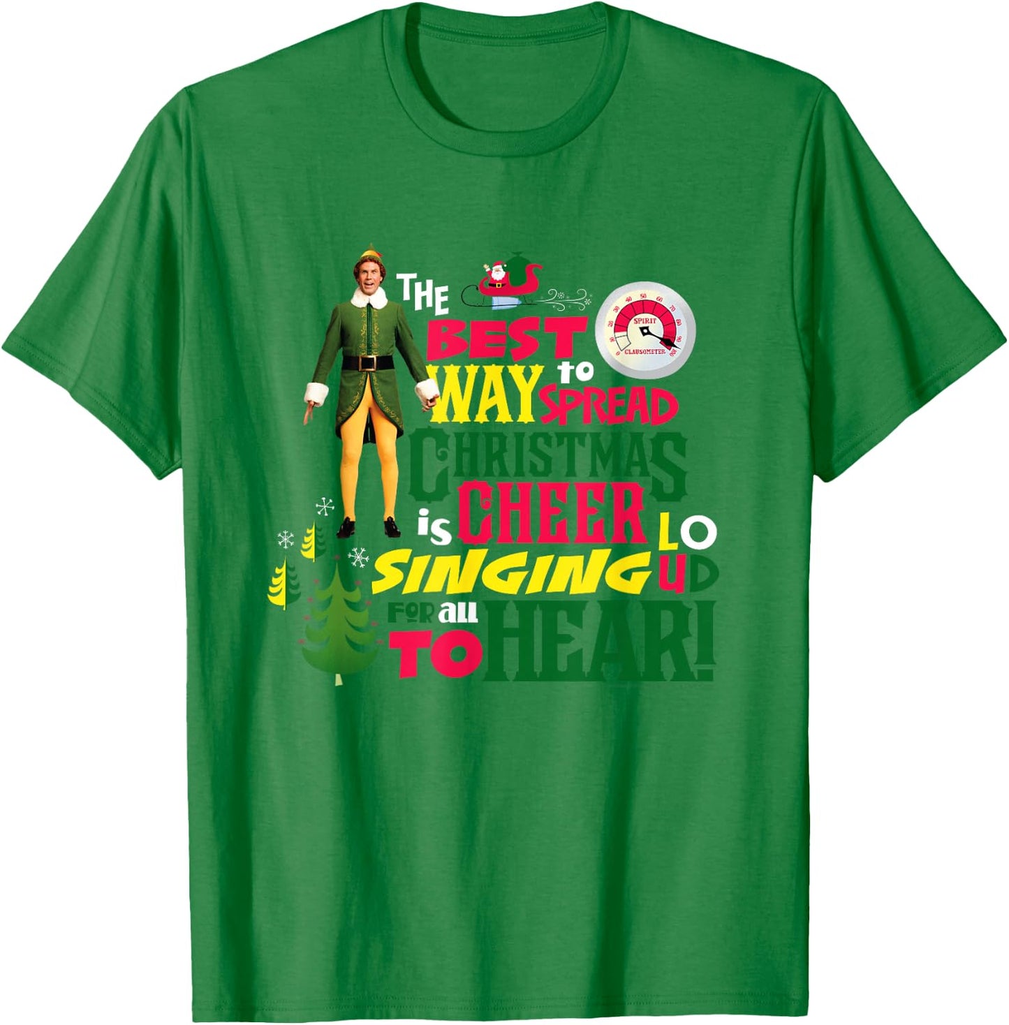 Elf Movie Christmas Cheer T-Shirt - T-Shirt | Irish Green