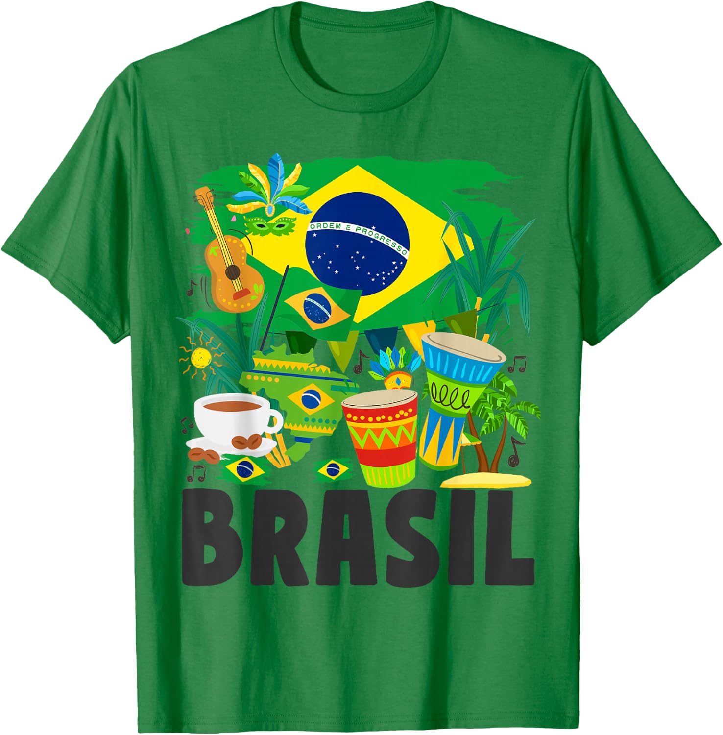 Brazil Flag Outfit Idea , white, S T-Shirt - T-Shirt | Irish Green