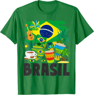 Brazil Flag Outfit Idea , white, S T-Shirt - T-Shirt | Irish Green