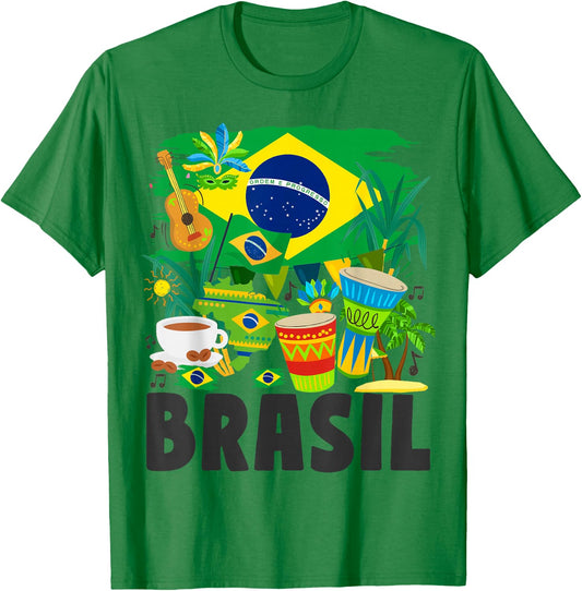 Brazil Flag Outfit Idea , white, S T-Shirt - T-Shirt | Irish Green