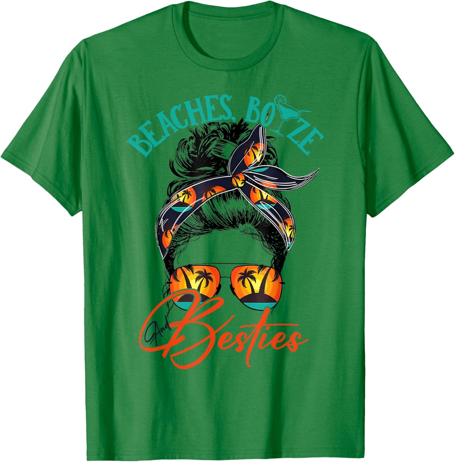 Girls Trip 2025 Best Friend Beaches Booze and Besties T-Shirt - T-Shirt | Irish Green