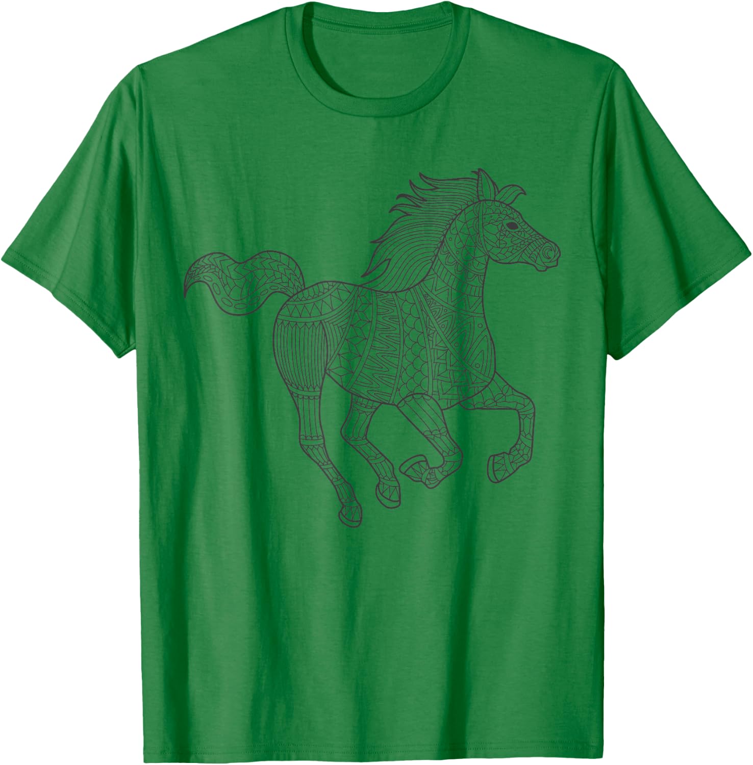 Pferd Mandala zum bemalen & ausmalen für Kinder T-Shirt - T-Shirt | Irish Green