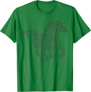Pferd Mandala zum bemalen & ausmalen für Kinder T-Shirt - T-Shirt | Irish Green