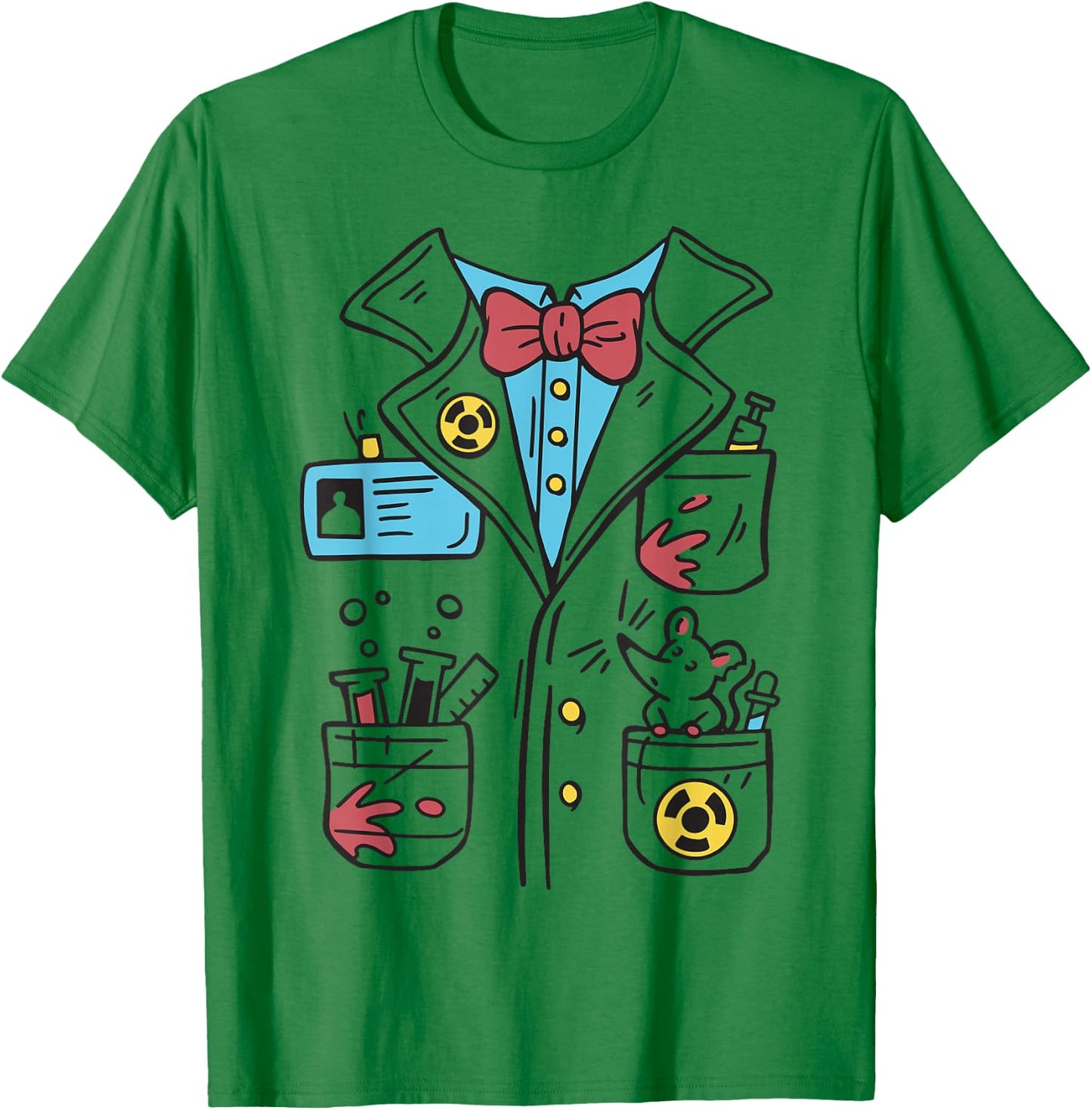Crazy Scientist Costume Children Men Women Gown , White T-Shirt - T-Shirt | Irish Green