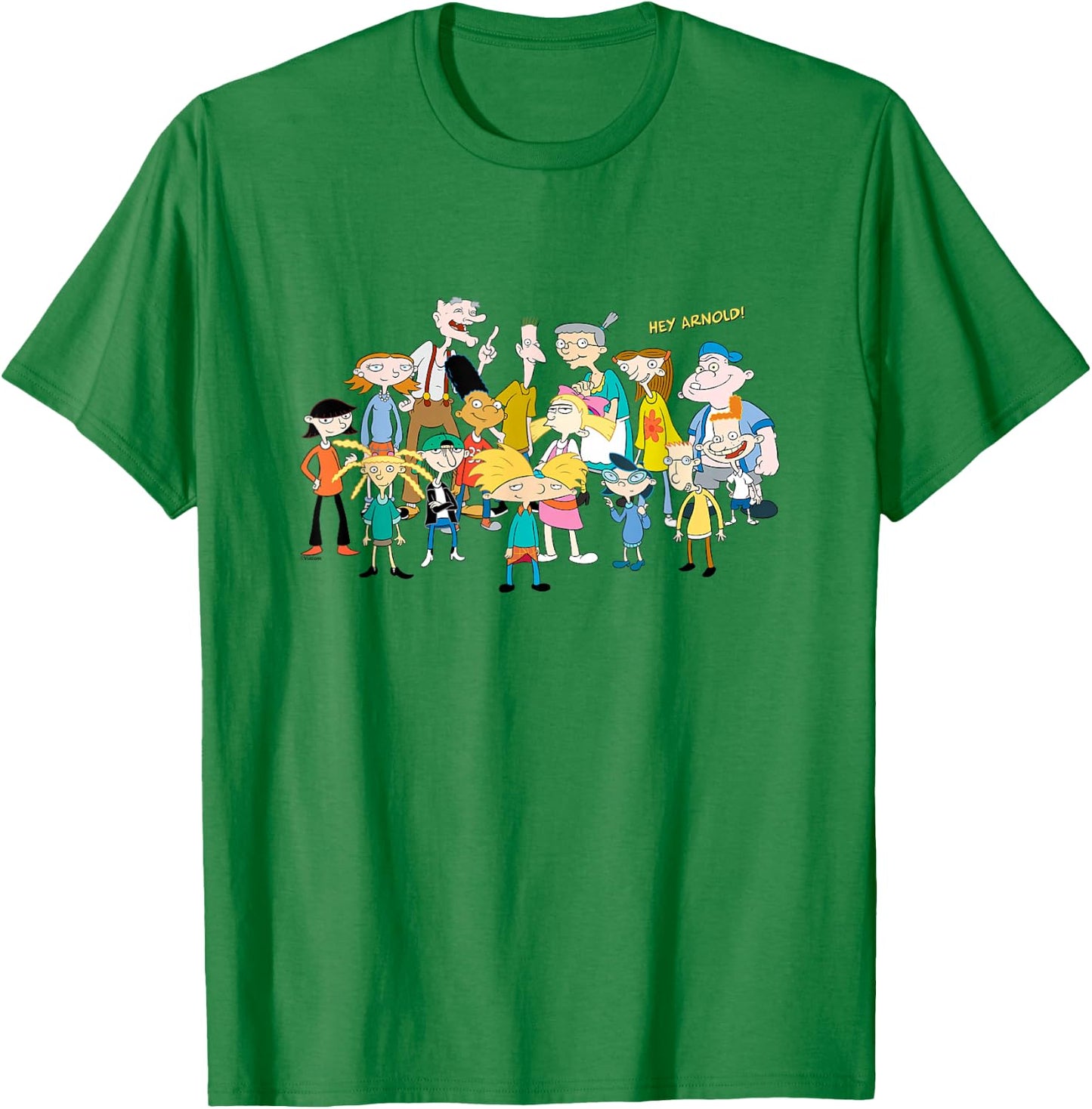 Hey Arnold! Iconic Characters Group Shot Big Chest Logo T-Shirt - T-Shirt | Irish Green