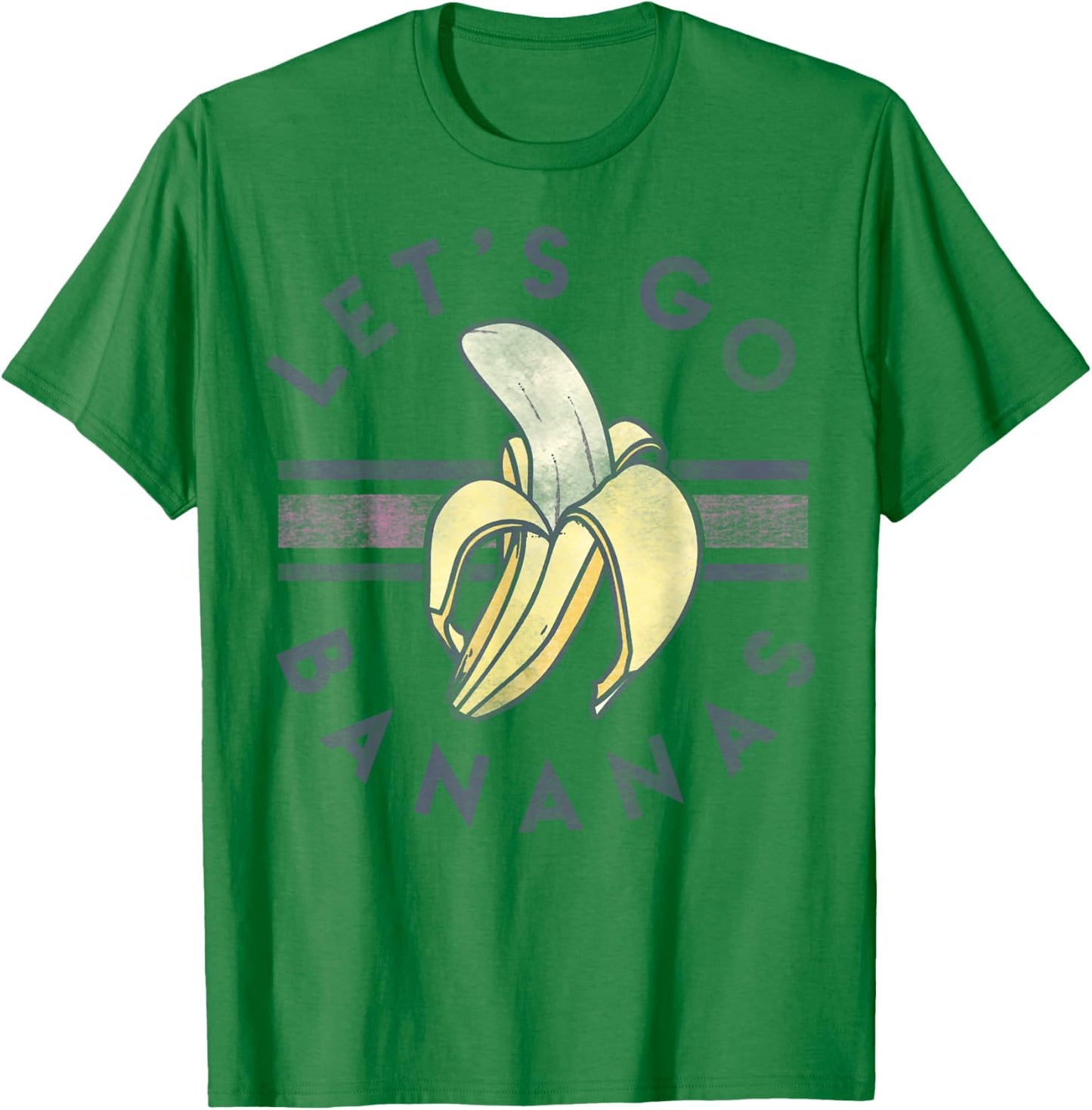 Let's Go Bananas Vintage Sporty Stripe T-Shirt - T-Shirt | Irish Green