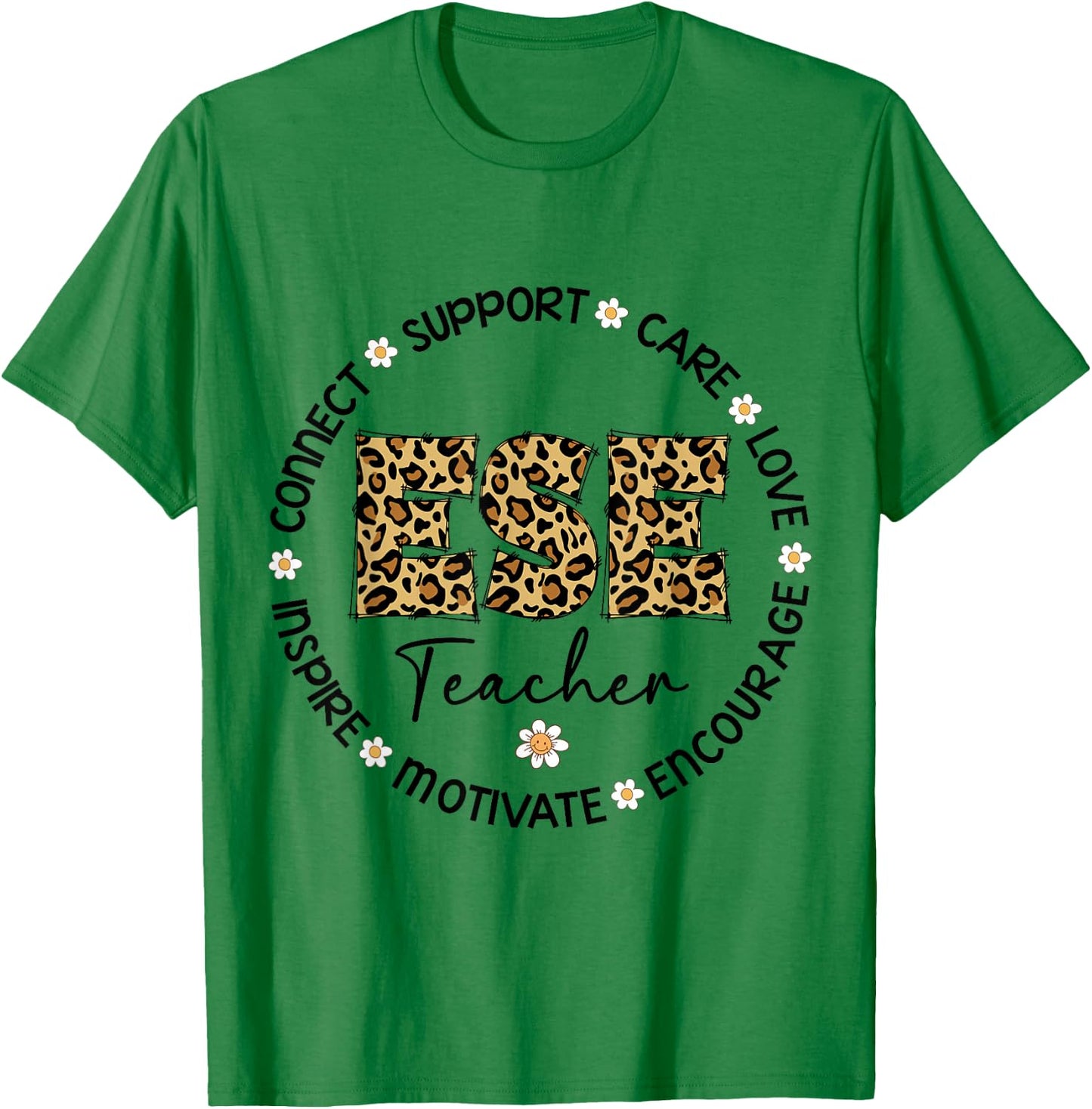 Leopard ESE Teacher Appreciation Week back to school T-Shirt - T-Shirt | Irish Green