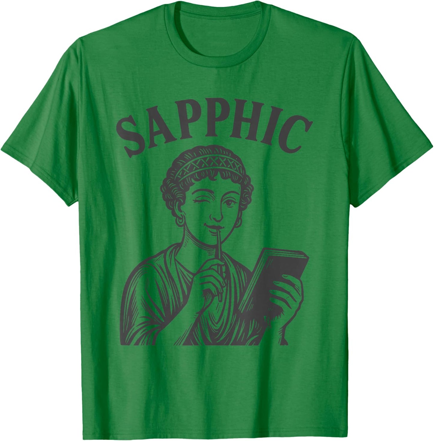 Lesbian Sapphic Poet Retro Sappho T-Shirt - T-Shirt | Irish Green