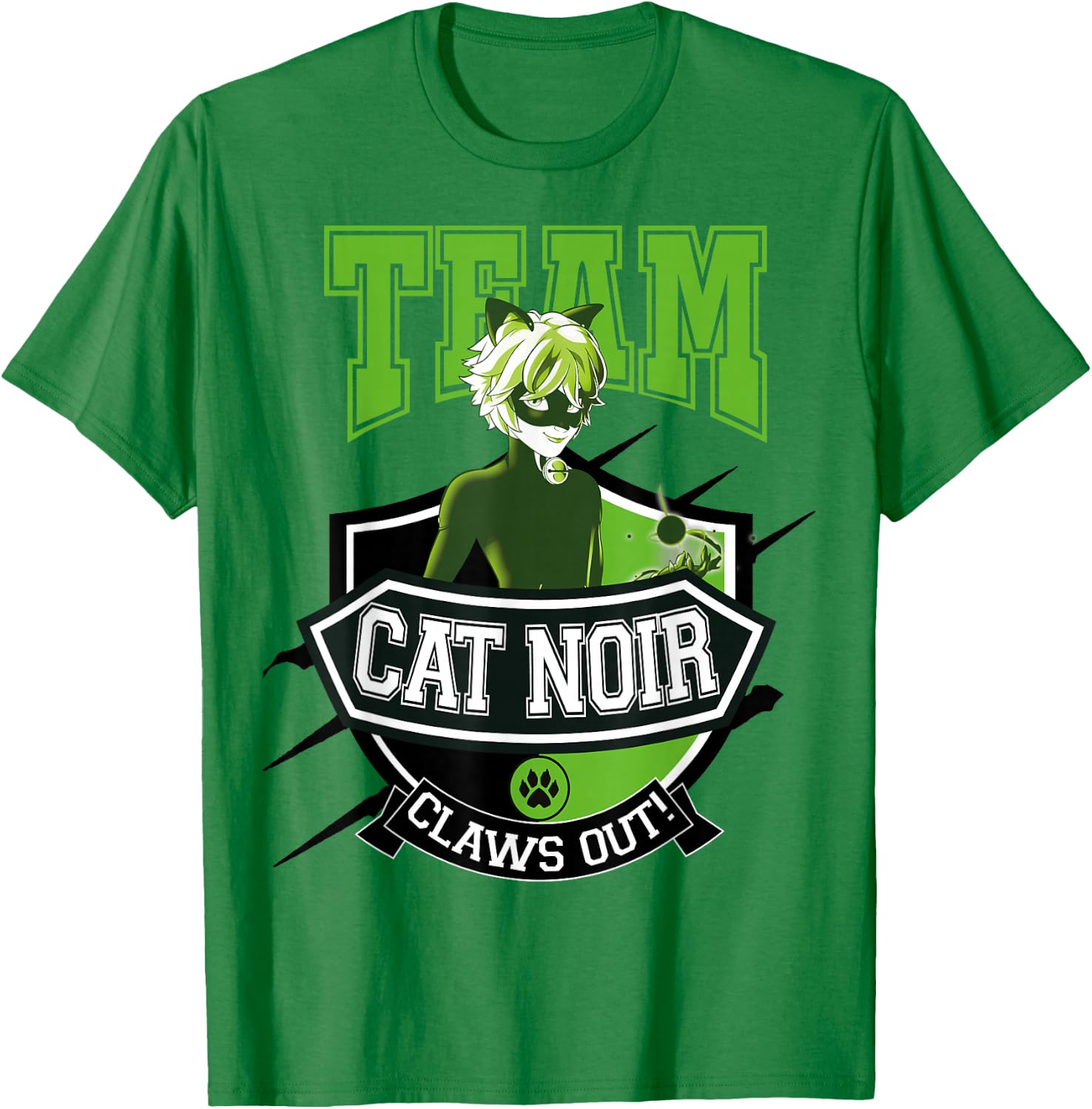 Miraculous Ladybug - Team Cat Noir T-Shirt - T-Shirt | Irish Green