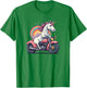 Unicorn Riding a Motorcycle Fantasy Style T-Shirt - T-Shirt | Irish Green