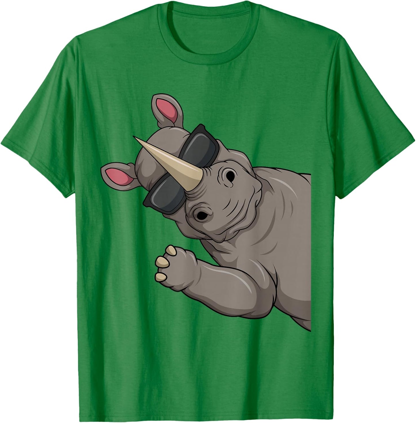 Rhino Children's Boys' Women's , White T-Shirt - T-Shirt | Irish Green