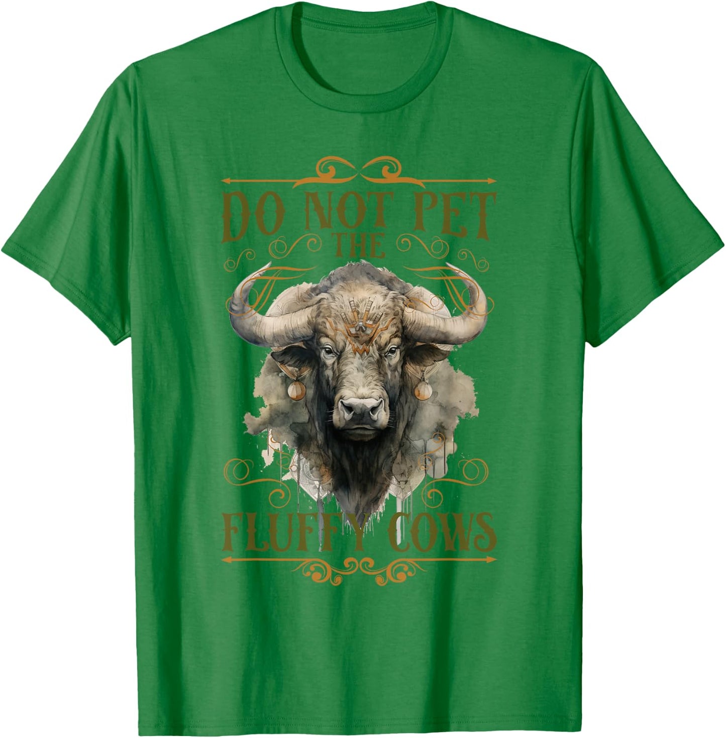 Do Not Pet The Fluffy Cows Bison Yellowstone Park T-Shirt - T-Shirt | Irish Green
