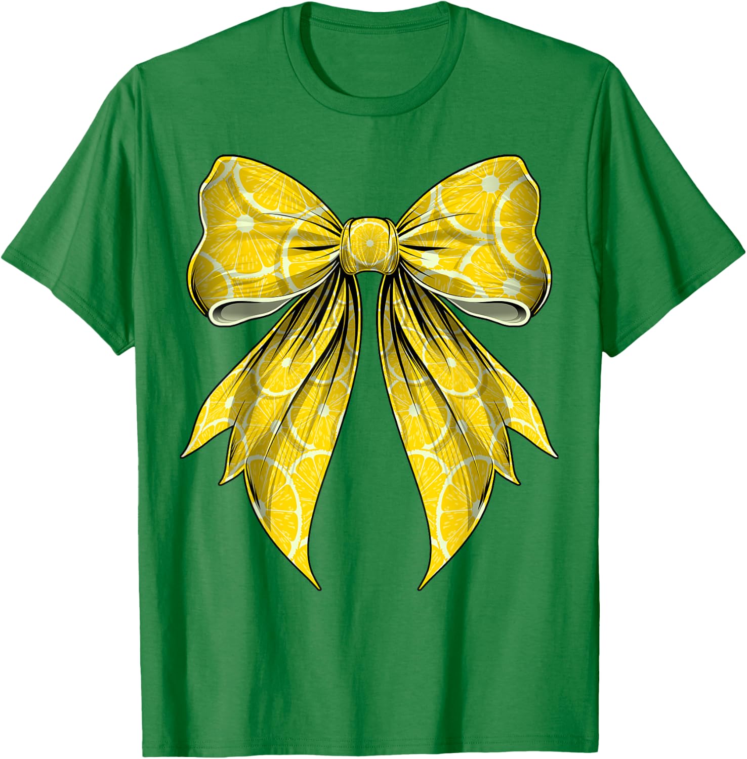 Coquette Bow Lemon Slice Pattern Lemonade Stand T-Shirt - T-Shirt | Irish Green