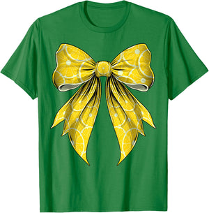 Coquette Bow Lemon Slice Pattern Lemonade Stand T-Shirt - T-Shirt | Irish Green