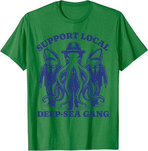 shark Octopus Lovers - Support Local deep sea gang T-Shirt - T-Shirt | Irish Green