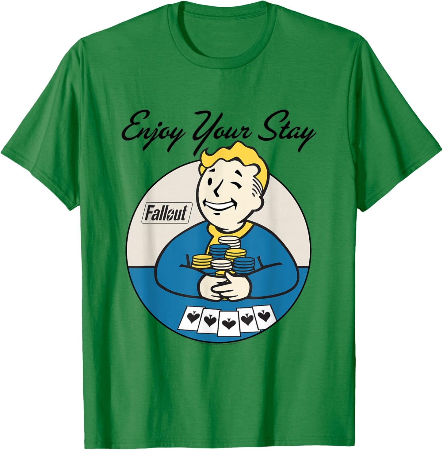 Fallout Video Game Vault Boy Enjoy Your Stay , gray T-Shirt - T-Shirt | Irish Green
