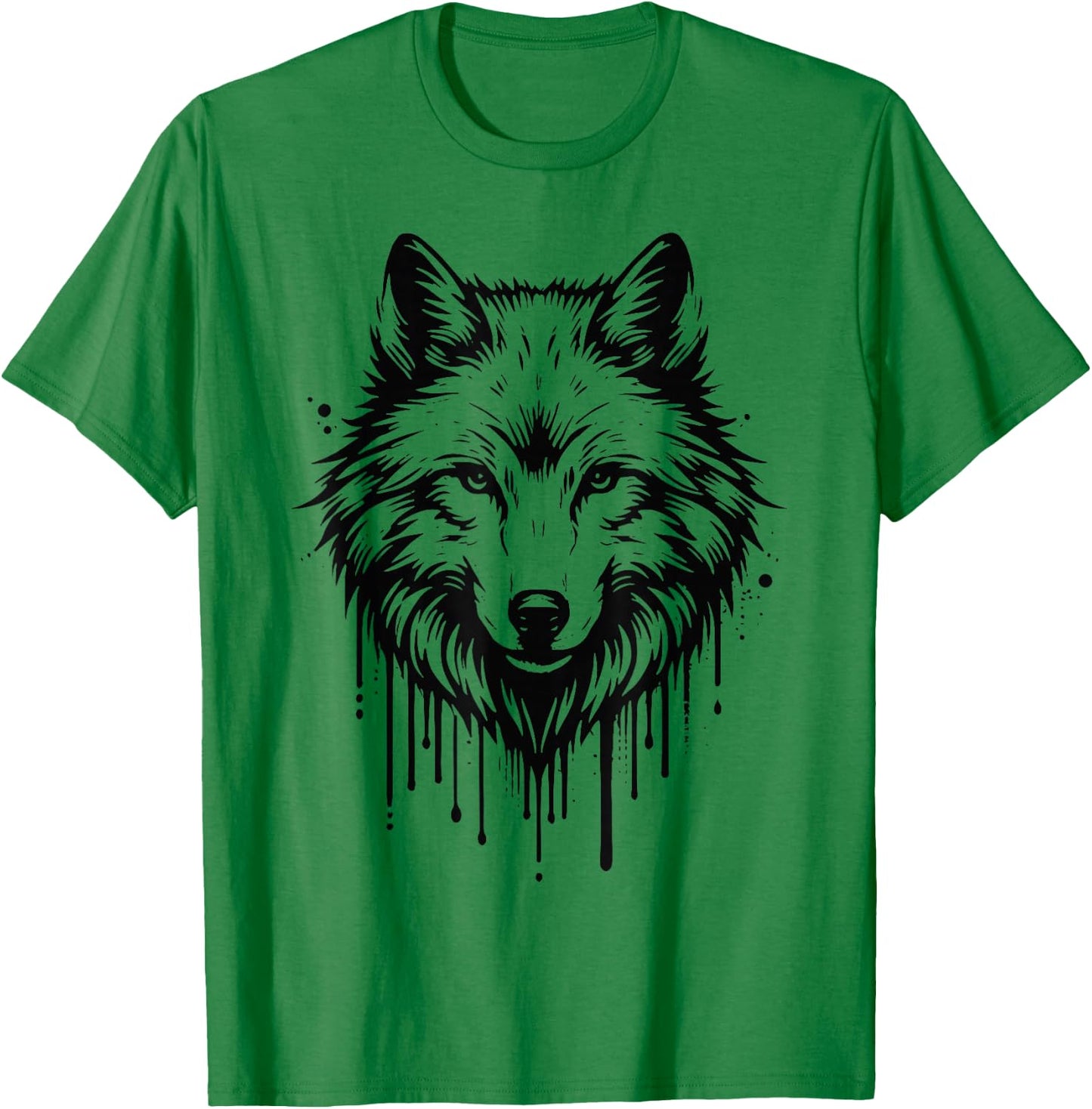 Wolf Woman Girl Boy Child Artwork Head Wolf , white, S T-Shirt - T-Shirt | Irish Green