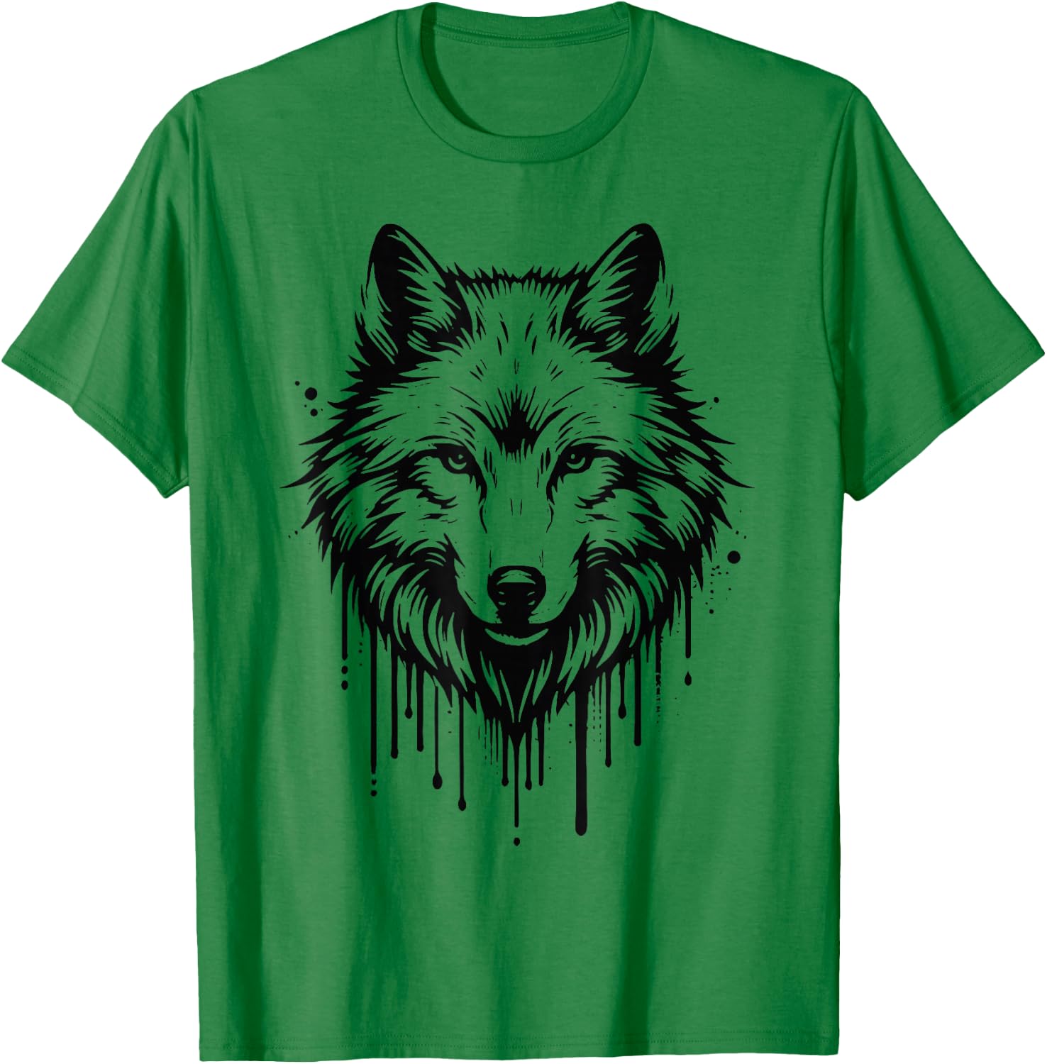 Wolf Woman Girl Boy Child Artwork Head Wolf , white, S T-Shirt - T-Shirt | Irish Green