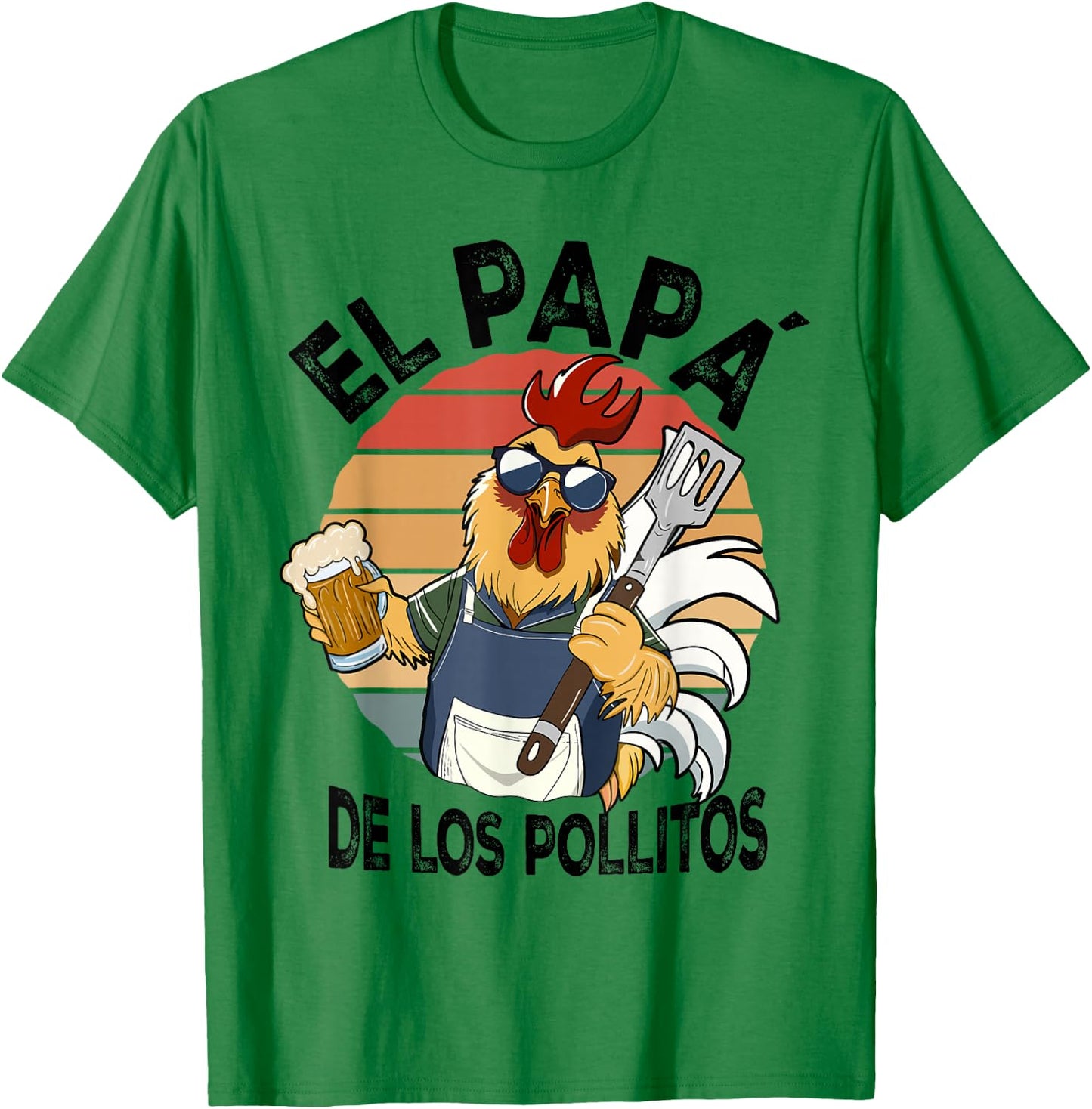 El Papa de lo pollitos funny Spanish Dia del Padre T-Shirt - T-Shirt | Irish Green
