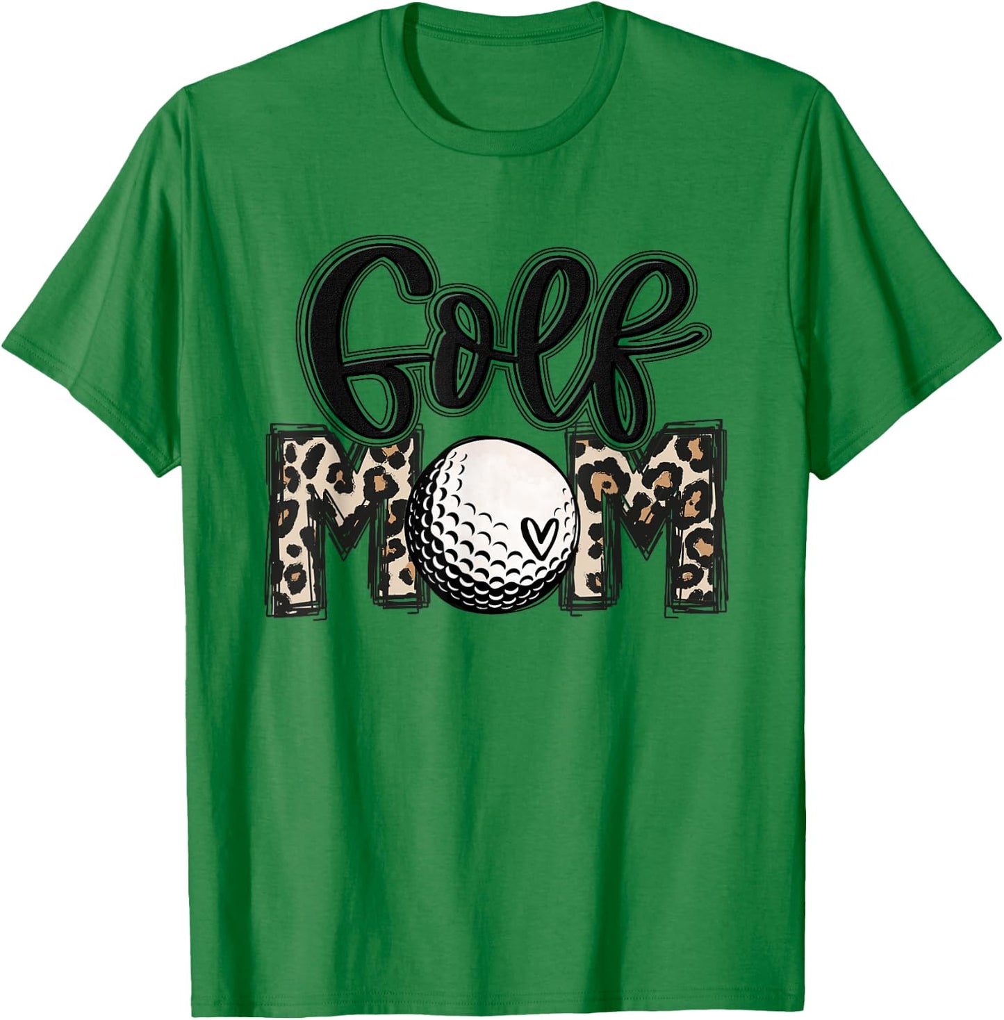 Golf Mom Leopard Mama Golfing Lover Golf Player Mother's Day T-Shirt - T-Shirt | Irish Green