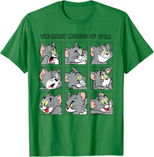 Tom & Jerry Many Moods Of Tom , gray T-Shirt - T-Shirt | Irish Green