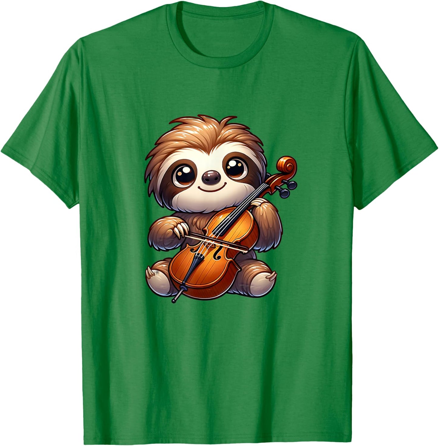 Cute Sloth Playing Cello Kids Boys Girls Kawaii Sloth Lover T-Shirt - T-Shirt | Irish Green